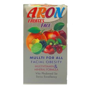 قرص چاقی صورت آرون فروت ARON FRUITES تپل کننده و حجم دهنده صورت گونه و لب ها بسته 60 عددی کاملا میوه ای گیاهی